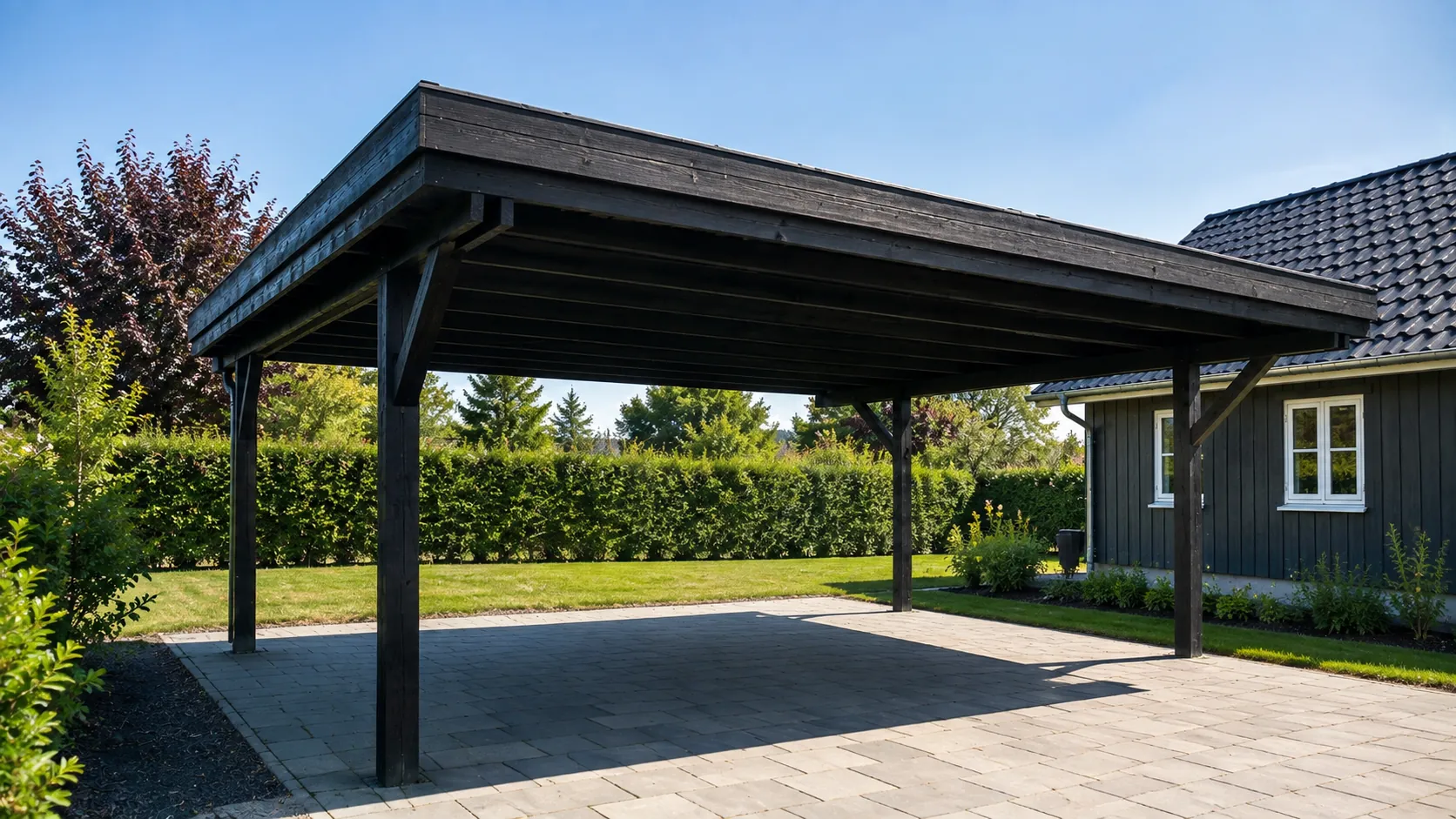 Carport ved indkørsel